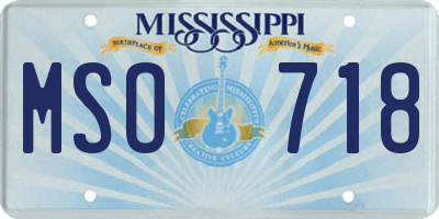 MS license plate MSO718