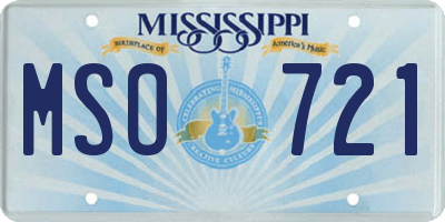 MS license plate MSO721