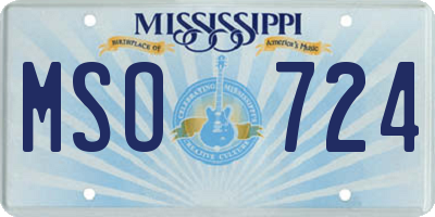 MS license plate MSO724
