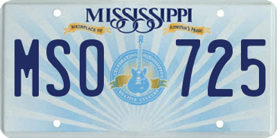 MS license plate MSO725