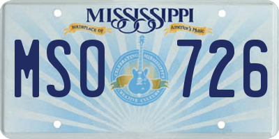 MS license plate MSO726