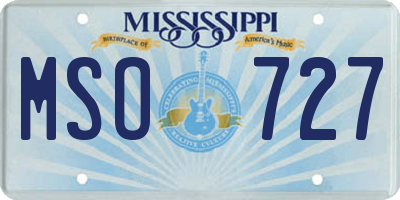 MS license plate MSO727
