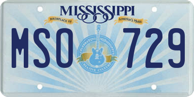 MS license plate MSO729