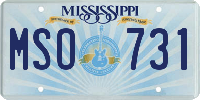MS license plate MSO731