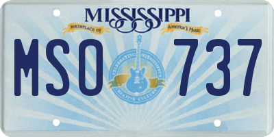 MS license plate MSO737