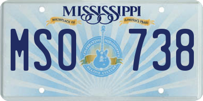 MS license plate MSO738