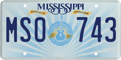 MS license plate MSO743