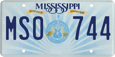 MS license plate MSO744