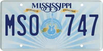 MS license plate MSO747
