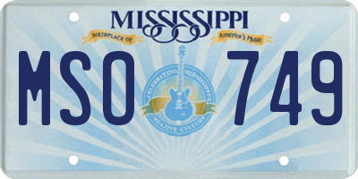 MS license plate MSO749