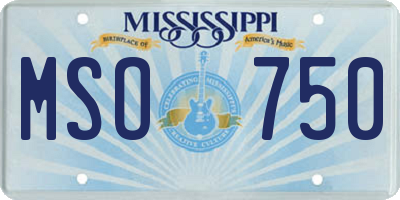 MS license plate MSO750