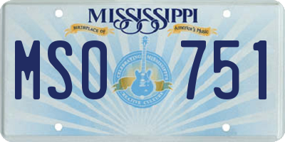 MS license plate MSO751