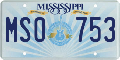 MS license plate MSO753