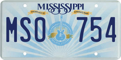 MS license plate MSO754