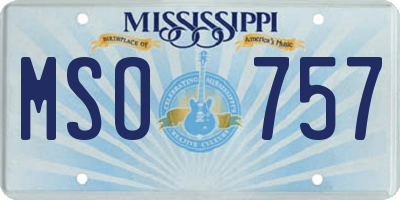 MS license plate MSO757