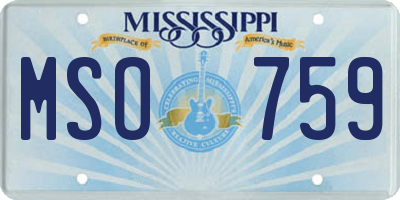 MS license plate MSO759
