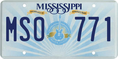 MS license plate MSO771