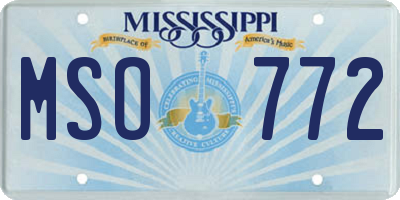 MS license plate MSO772
