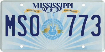 MS license plate MSO773