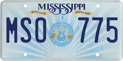 MS license plate MSO775