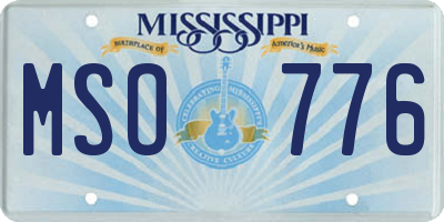 MS license plate MSO776
