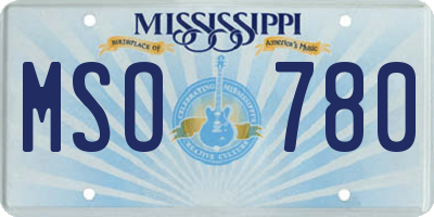 MS license plate MSO780