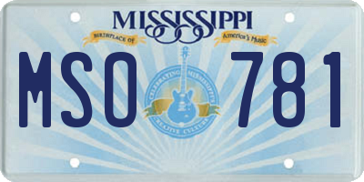 MS license plate MSO781