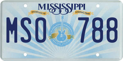 MS license plate MSO788