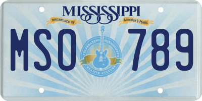 MS license plate MSO789
