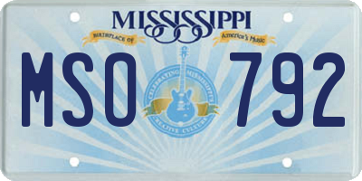 MS license plate MSO792