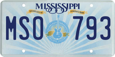 MS license plate MSO793