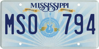 MS license plate MSO794