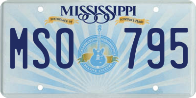 MS license plate MSO795