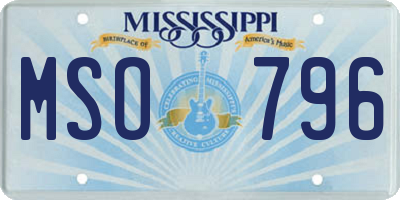 MS license plate MSO796