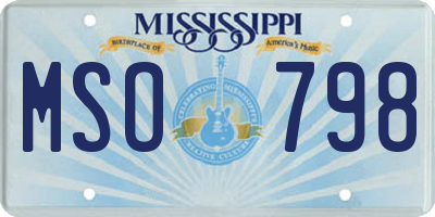 MS license plate MSO798