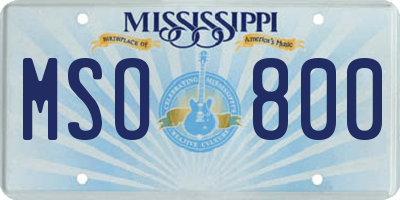 MS license plate MSO800