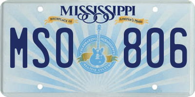 MS license plate MSO806