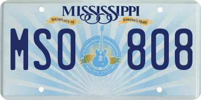 MS license plate MSO808