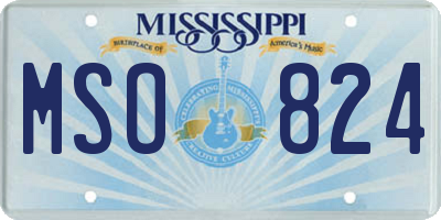 MS license plate MSO824
