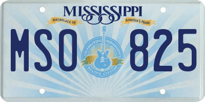 MS license plate MSO825