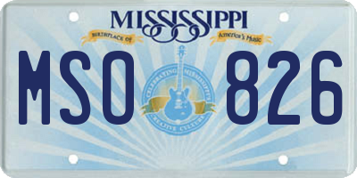 MS license plate MSO826