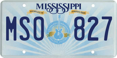 MS license plate MSO827