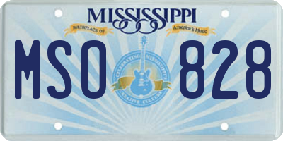MS license plate MSO828
