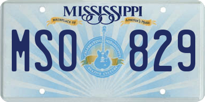 MS license plate MSO829