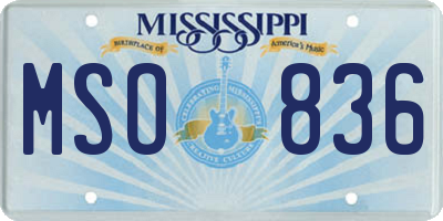MS license plate MSO836