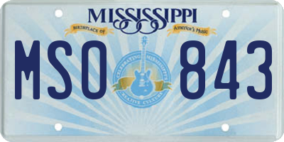 MS license plate MSO843