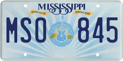 MS license plate MSO845