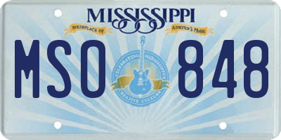 MS license plate MSO848