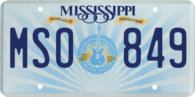 MS license plate MSO849