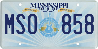 MS license plate MSO858